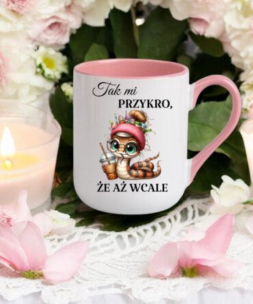 Kubeczek Combo 330 ml z napisem " Tak mi przykro,że aż wcale "