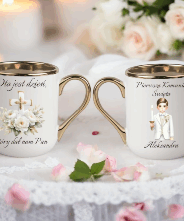Kubek komunijny dla chłopca seria elegant premium 330 ml