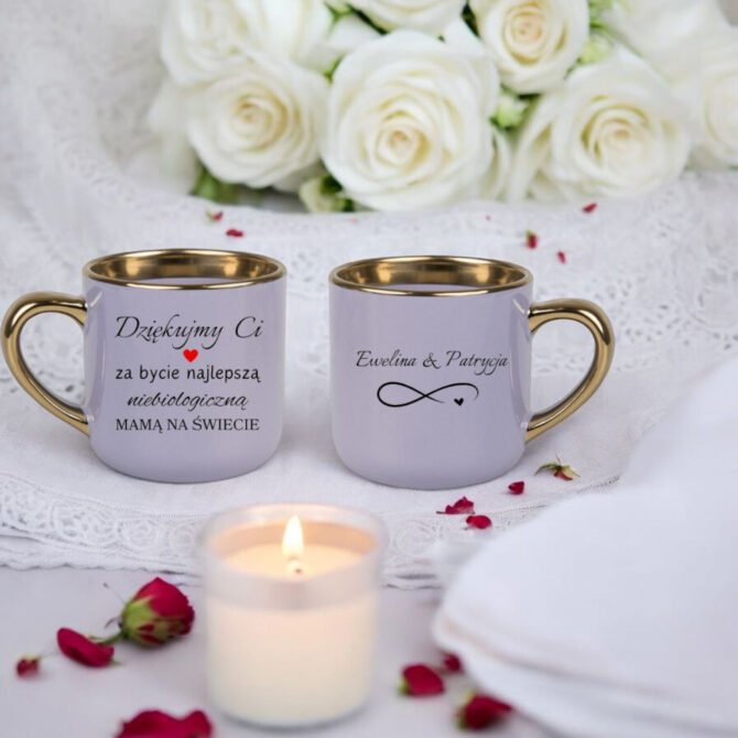 Kubek z serii elegant z napisem Dla niebiologicznej mamy