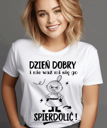 Koszulka  PEŁNA POCZUCIA HUMORU MAŁA ZŁOŚNICA STWORZONA PRZY POMOCY AI