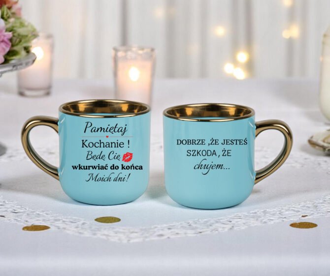 Kubek z serii elegant 400 ml  Dobrze,żejesteś szkoda,że chujem