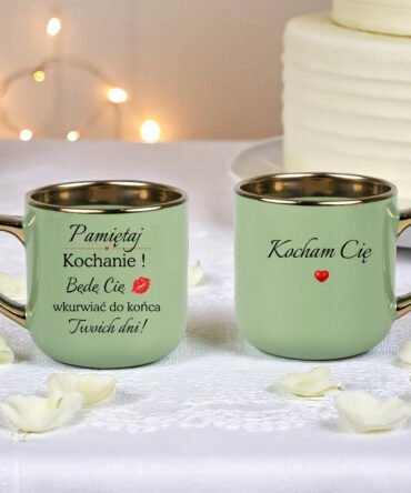 Kubek elegant z napisem " Pamiętaj , będę Cię wkurwiać......