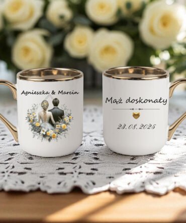 Kubek ślubny , na rocznicę piękno i elegancja