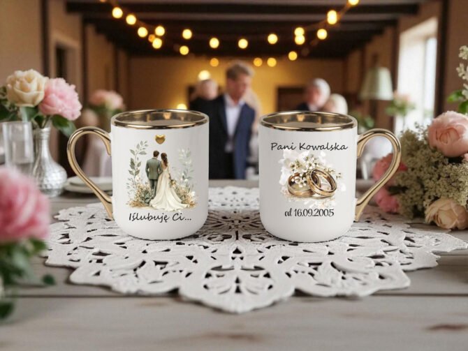 Kubek ślubny piękno i elegancja