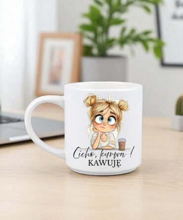 Cicho kurwa , kawuję z wizerunkiem blondynki